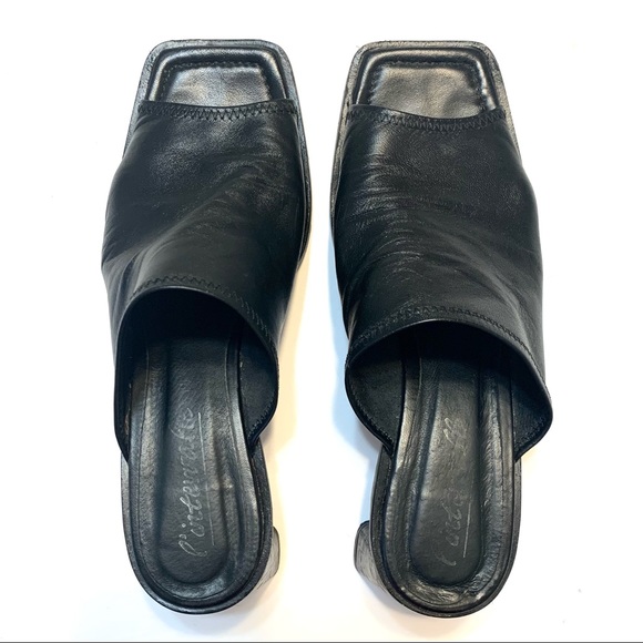 Black leather L’intervalle square toe mules - Picture 2 of 3